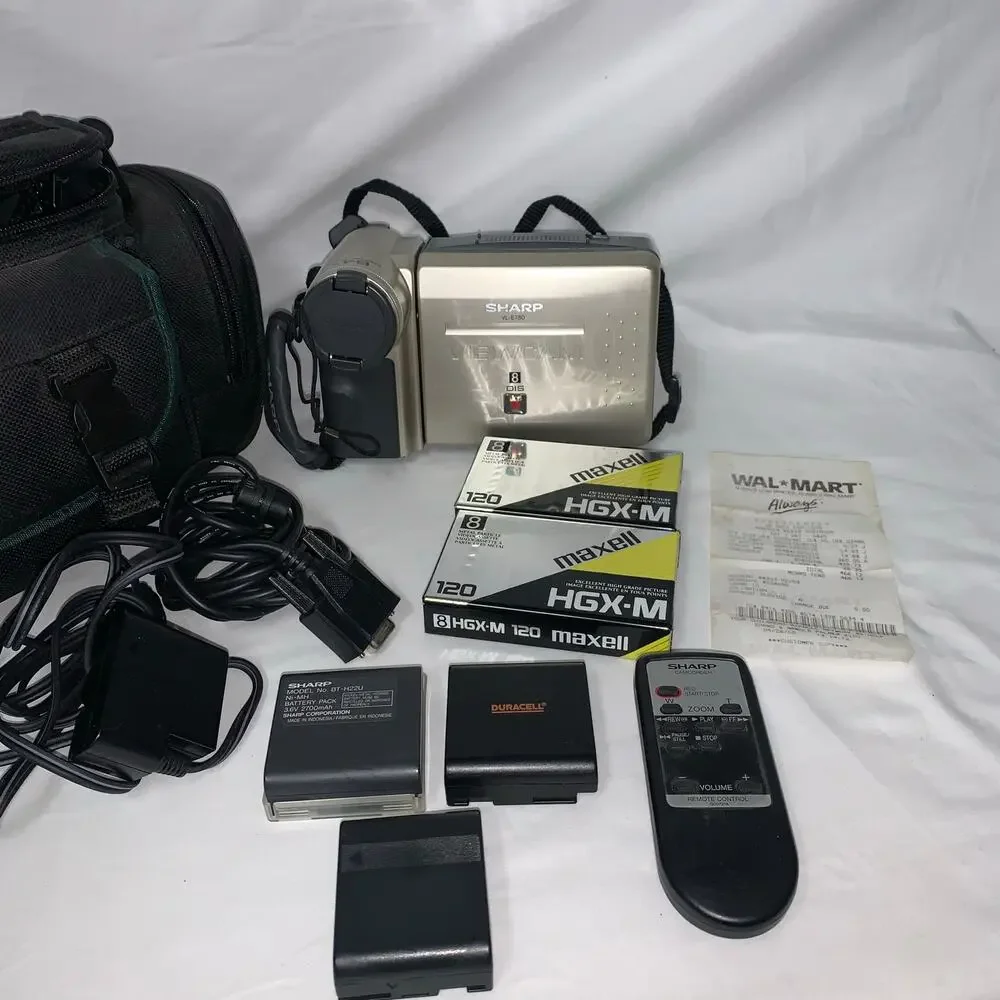 Vintage 2000’s Sharp VL-E780U Viewcam Video8 Camcorder & Accessories
